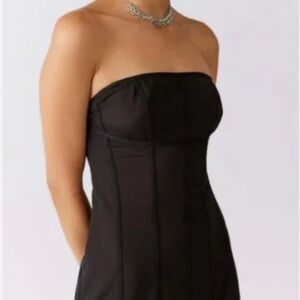 NWT UO Bari Corset Mini Dress Black L